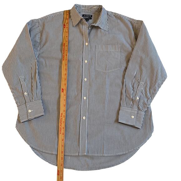 J. Crew Étienne Oversized Shirt Navy Striped Lightweight Oxford Size XS NEW NWT - Picture 12 of 12
